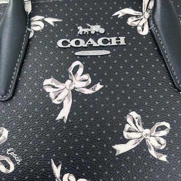 Coach Andrea Carryall Bag With Bow Print & Smooth Leather Crossbody Purse - Picture 4 of 15